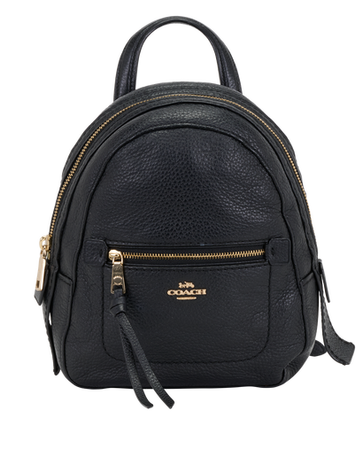Court Backpack, &pound;120, Handbags, Black, Leather, Front view